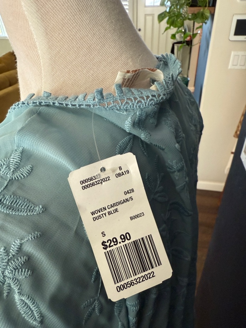 Forever 21 Light Blue Embroidered Duster Coat - Picture 2 of 2